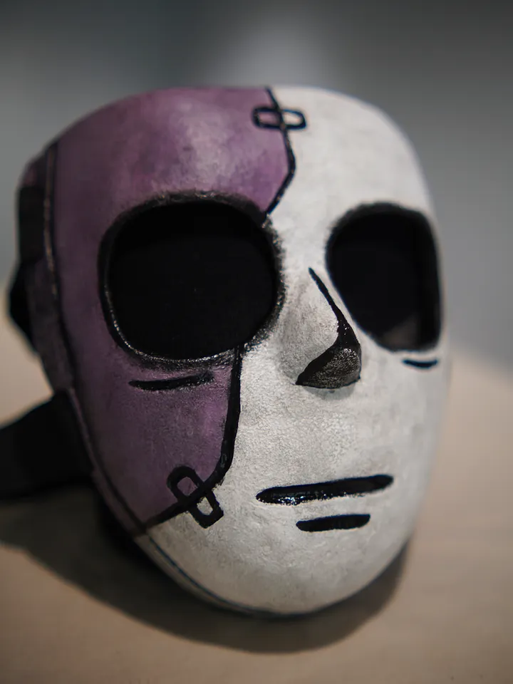 Sally Face cosplay Pink-White mask Game mask Halloween mask High Quality Resin mask