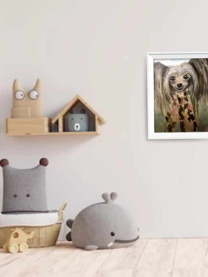 Chinese crested dog original watercolour painting,funny animals painting kids room wall art,dog lovers gifts.dogs painting wall decoration