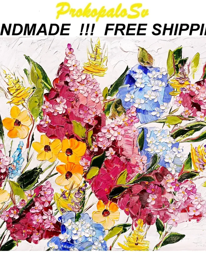 Iris Painting Flowers Original Art Oil Painting Floral Artwork Iris Wall Art Flower 16 by 20 inches by ArtProkopaloSv