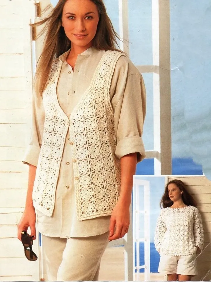 Crochet sweater pattern, crochet summer sweater, crochet motif sweater pdf instant download