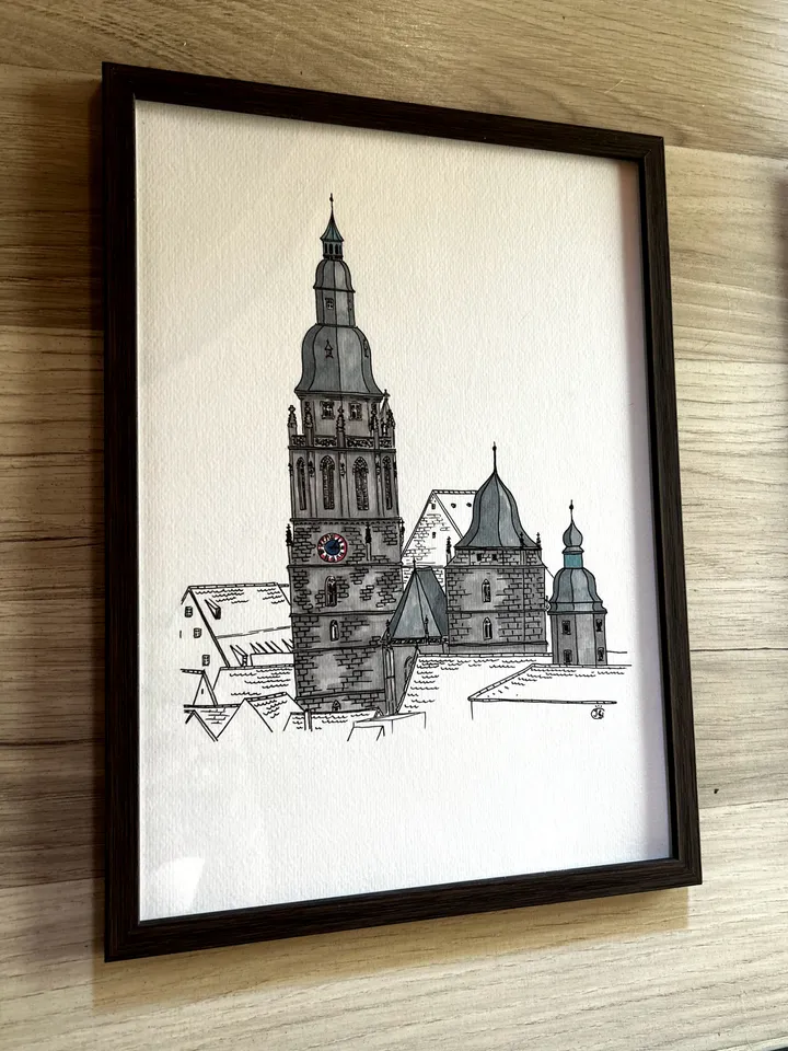 Original drawing architecture graphics Germany