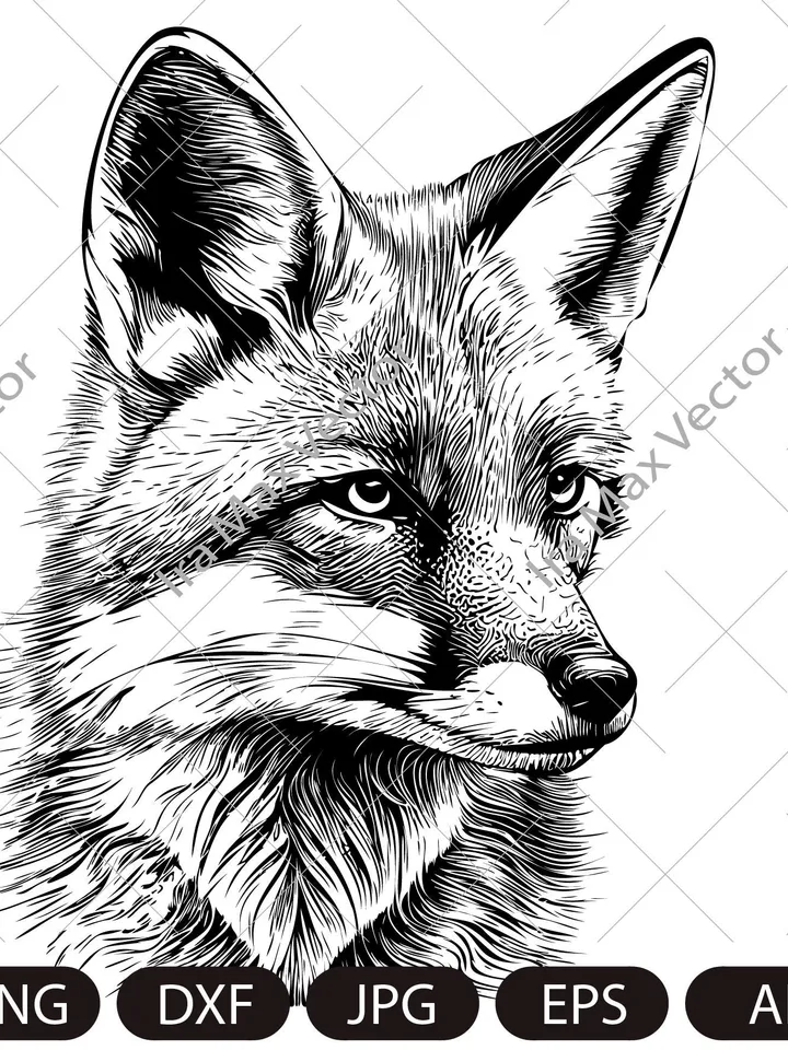 Fox svg /FOX Face svg / Fox Head svg / Fox Mascot svg / Fox Printable /Fox detailed/ INSTANT DOWNLOAD
