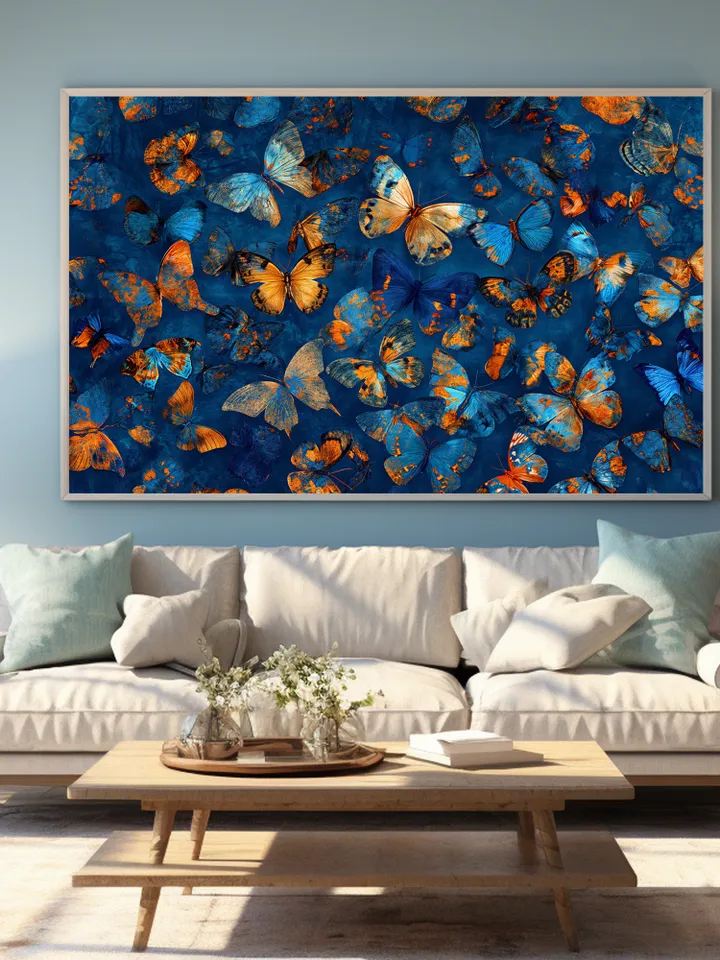Original Colorful Butterfly Oil Painting On Canvas, Large Wall Art, Abstract Animals Painting, Office Wall Art, Custom Painting, Home Decor