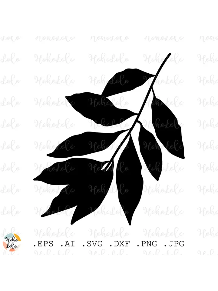 Bay Leaves Svg, Laurel Svg, Bay Leaves Silhouette, Bay Leaves Stencil Template Dxf, Bay Leaves Cricut, Bay Leaves Clipart Png