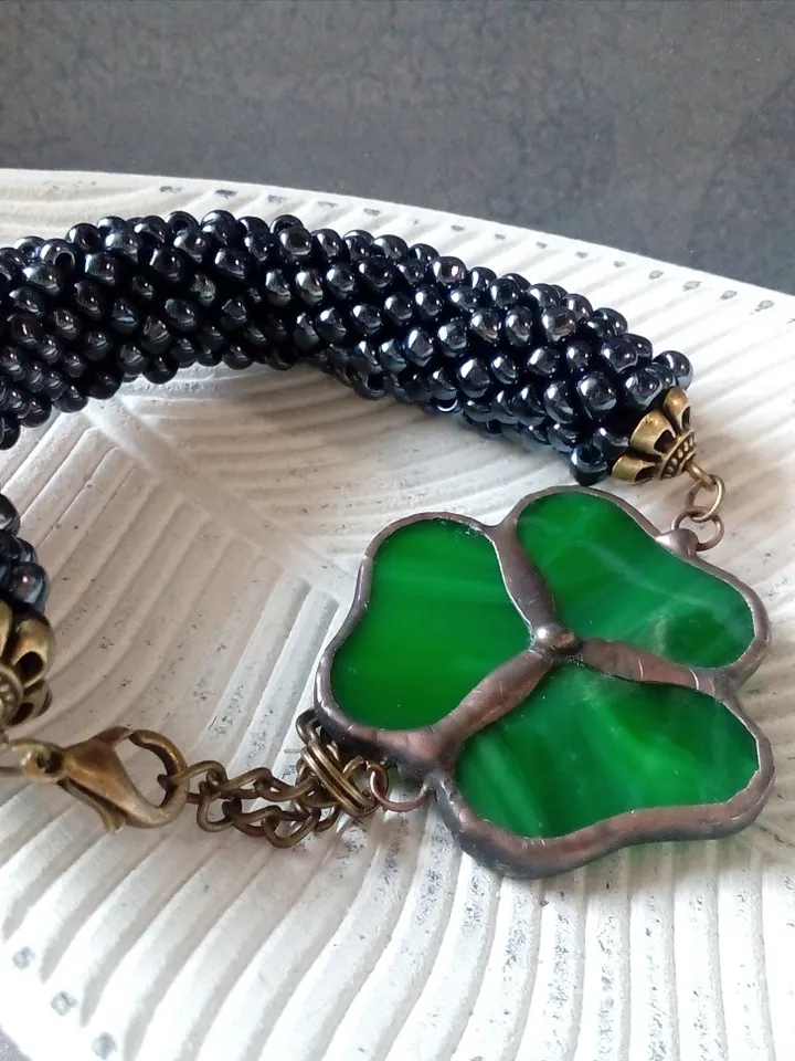 Shamrock bracelet, st patricksday, Clover leaf, trefoil, St Patricks clover, 3 leaf clover, Irish bracelet, st patrick