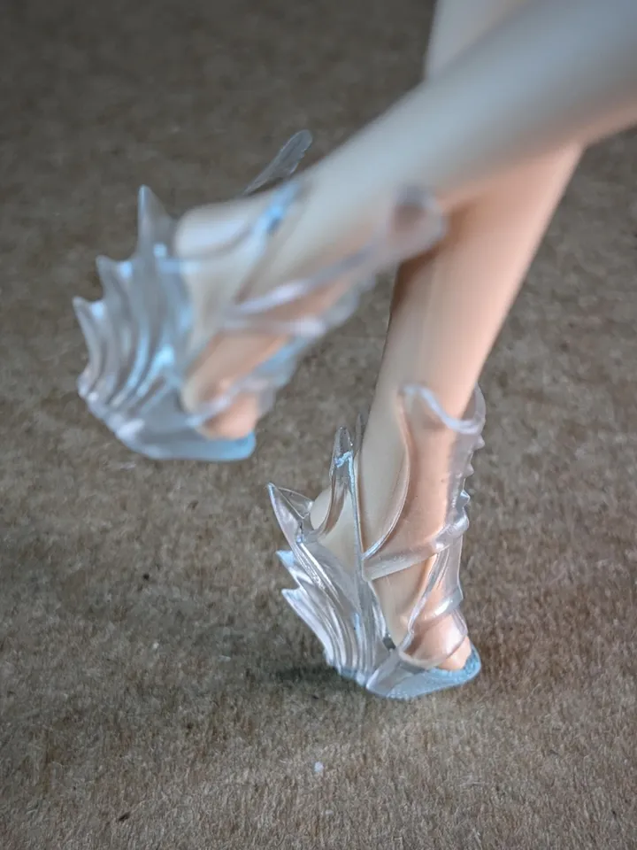 Clear wedge sandals for 1/6 scale female dolls