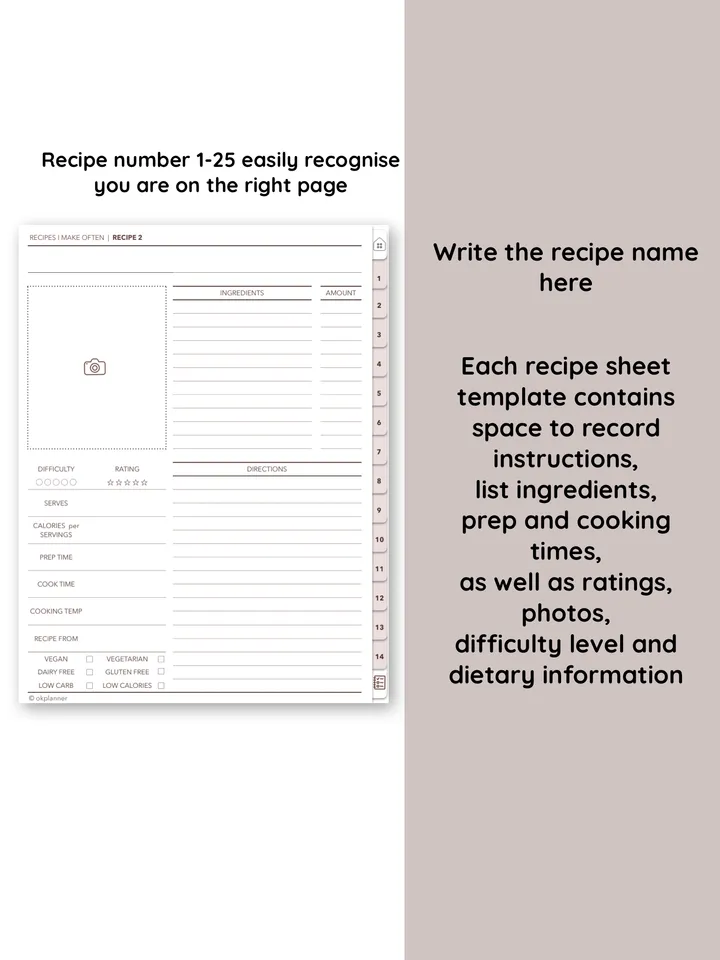 Digital Recipe Book. Family cook book. Hyperlinked Recipe Book.Recipe Planner. Recipe Book Template. Digital Cook book.