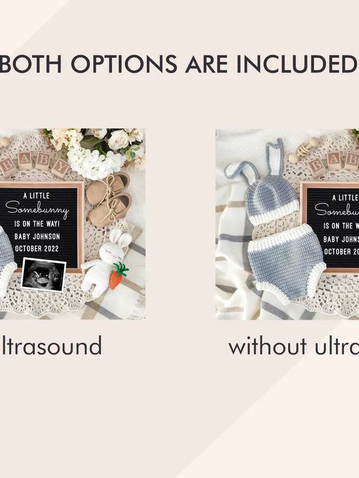 Easter Pregnancy Announcement Digital, Bunny Baby Announcement for Social Media, Editable Template, Somebunny is on the way