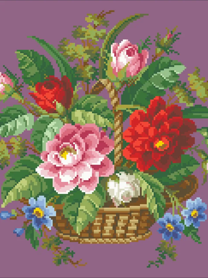 Antique Cross Stitch Pattern Antique Bouquet Digital Download PDF