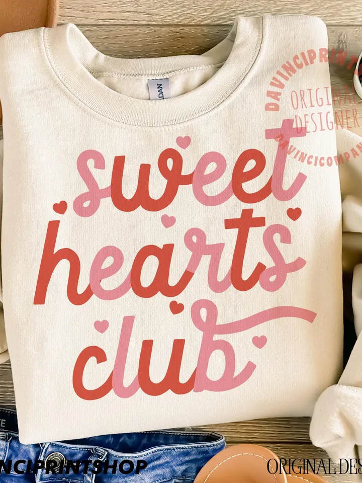 Retro Sweet hearts club png, Valentine shirt png, Kids Valentine png, Girls Valentines Day png, Retro Valentines png, Toddler Valentines png