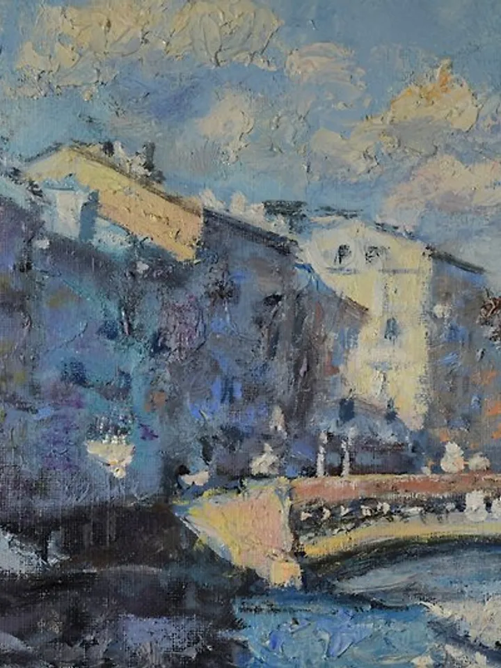 Petersburg Painting Cityscape Original Art City Landscape