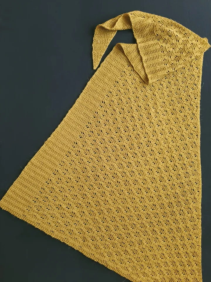 Warmth Asymmetrical Shawl Knitting Pattern Sideways Textured Lacy Design