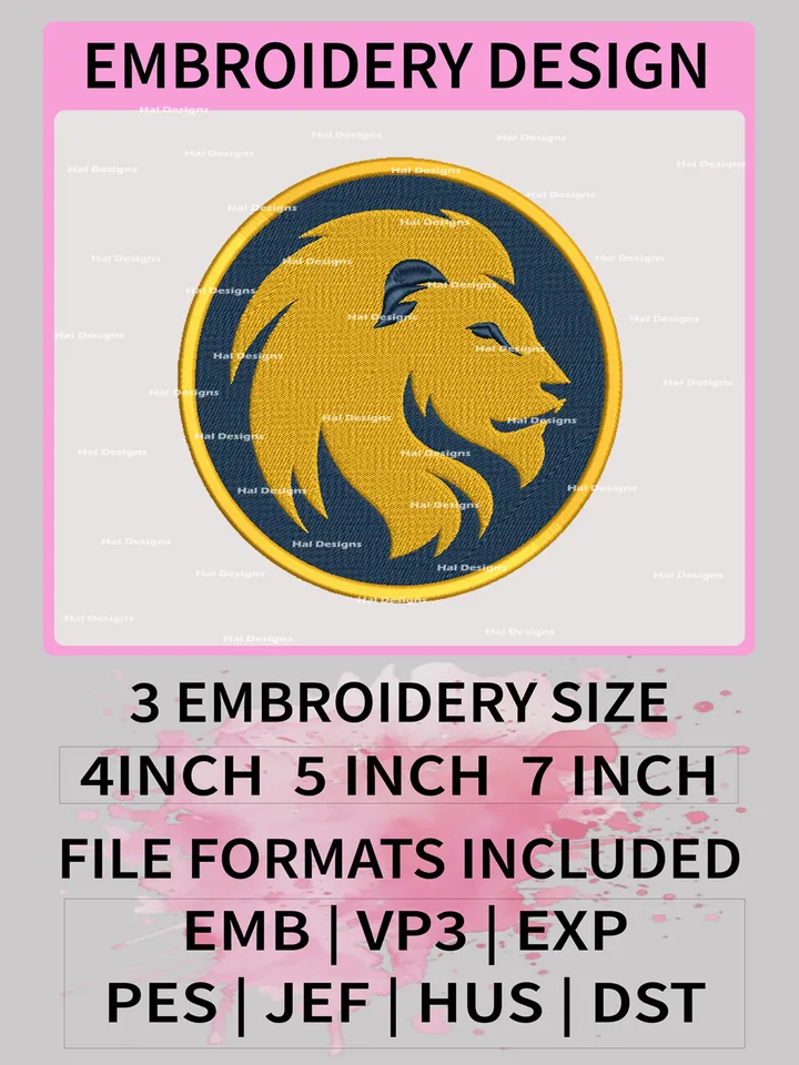 NCAA Texas A&M-Commerce Lions Embroidery File, 3 Sizes, 6 Formats, NCAA Machine Embroidery Design, NCAA Logo, NCAA Teams