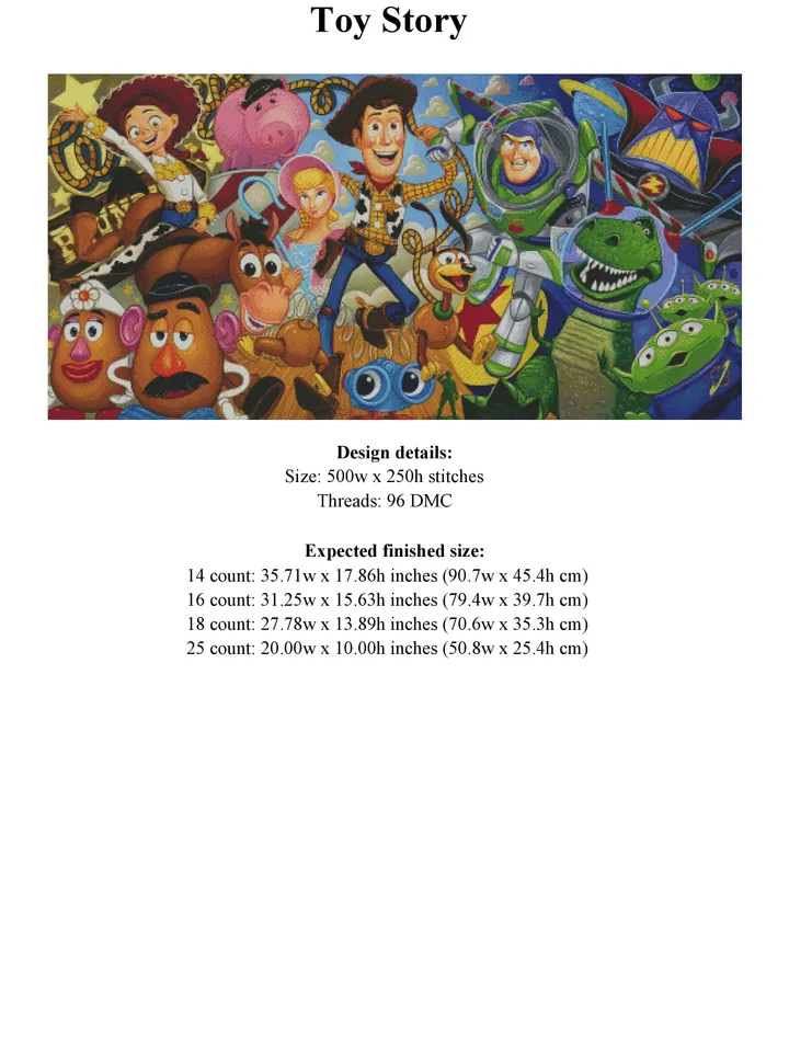 Toy Story Cross Stitch Pattern / Disney Cross Stitch Pattern / Disney Instant Counted Printable PDF Chart