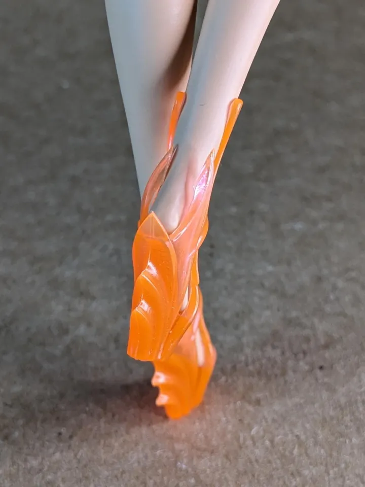 Orange transparent wedge sandals for 1/6 scale female dolls