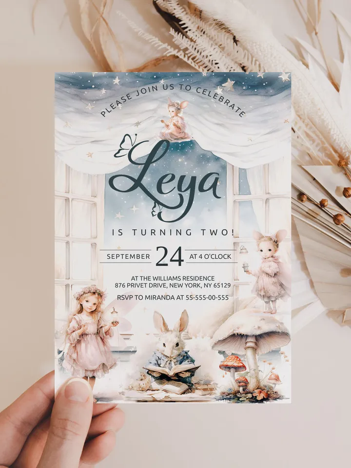 Editable Fairy Birthday Invitation Fairy Floral Birthday Invite Magical Enchanted Fairy 1st Birthday Invite Pixie Fairy Party Magical fa12