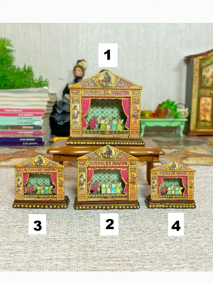 Puppet show. miniature dollhouse. 1: 12. Miniature.