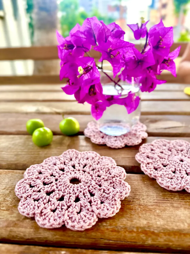 CROCHET Flower Coaster pattern | Instant Download PDF | Tutorial and Video | Easy crochet | Summer home decor | kitchen decor | Gift idea
