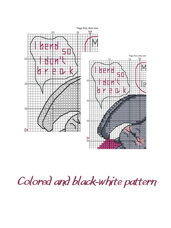 Cross stitch pattern Yoga, easy cross stitch chart PDF, gift idea for yoga lover