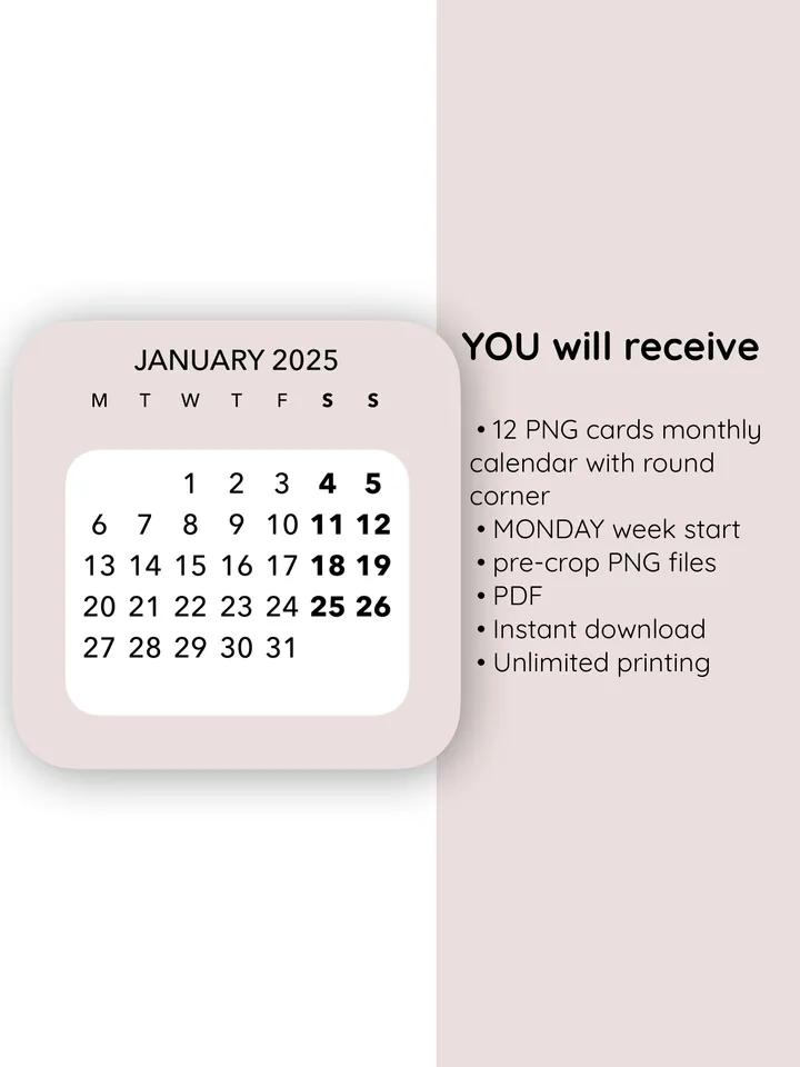 Printable Desk Calendar Monthly Cards: Craft Your Perfect Planner Divider Today! Monthly desk calendar. 12 month 2025 calendar. Calendar crafting. Monday week start