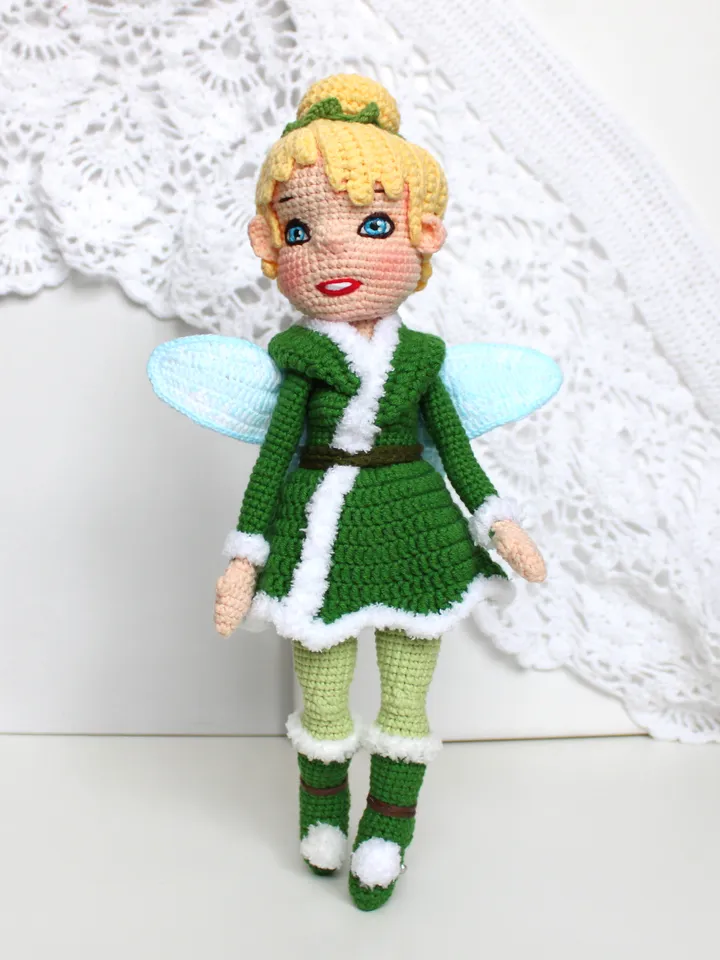 Doll in winter clothes crochet pattern PDF in English