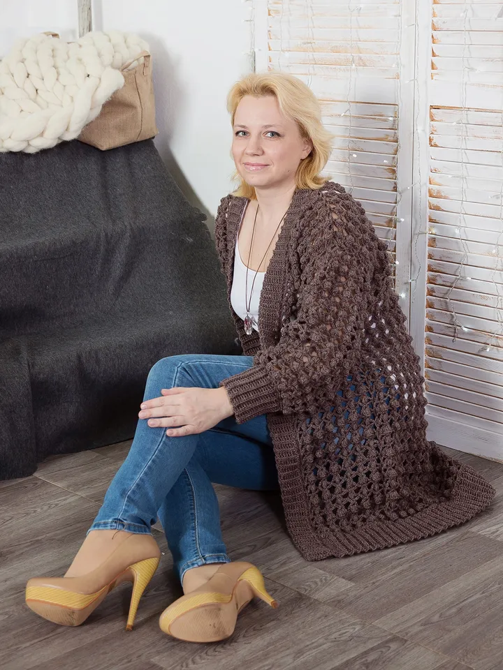 Long Open Front Cardigan Crochet Pattern – Women's Cardigan Casual