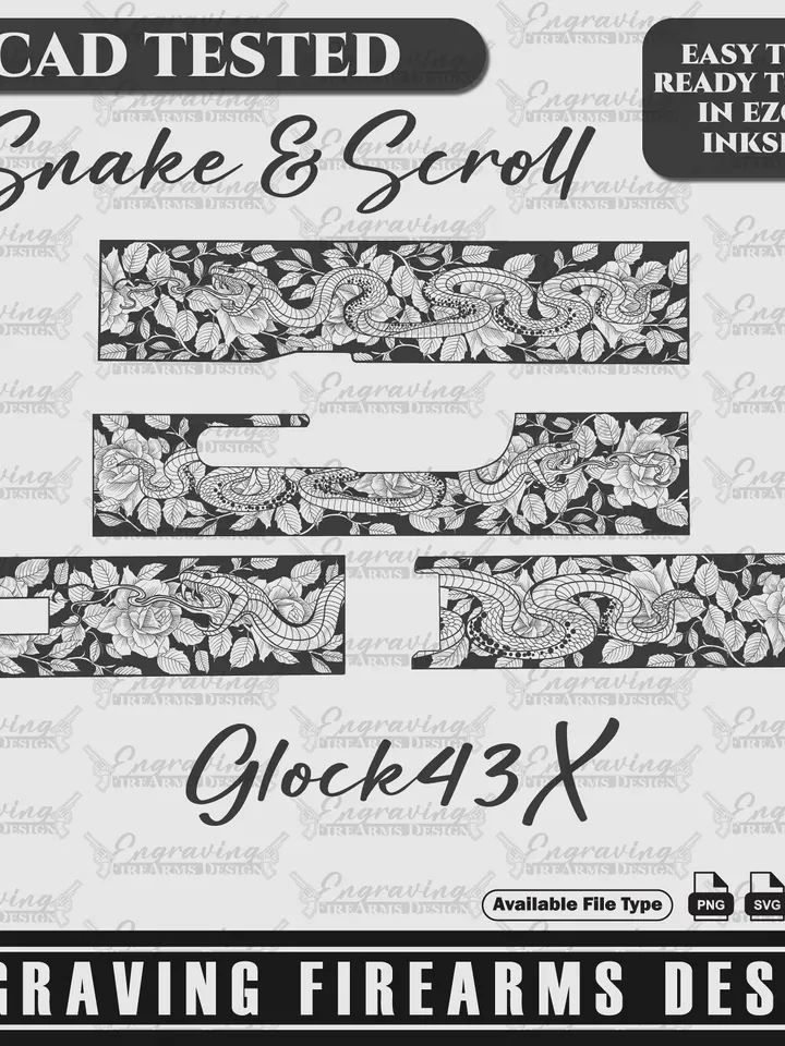 Engraving Firearms Design Glock43X Scroll And Snake Design