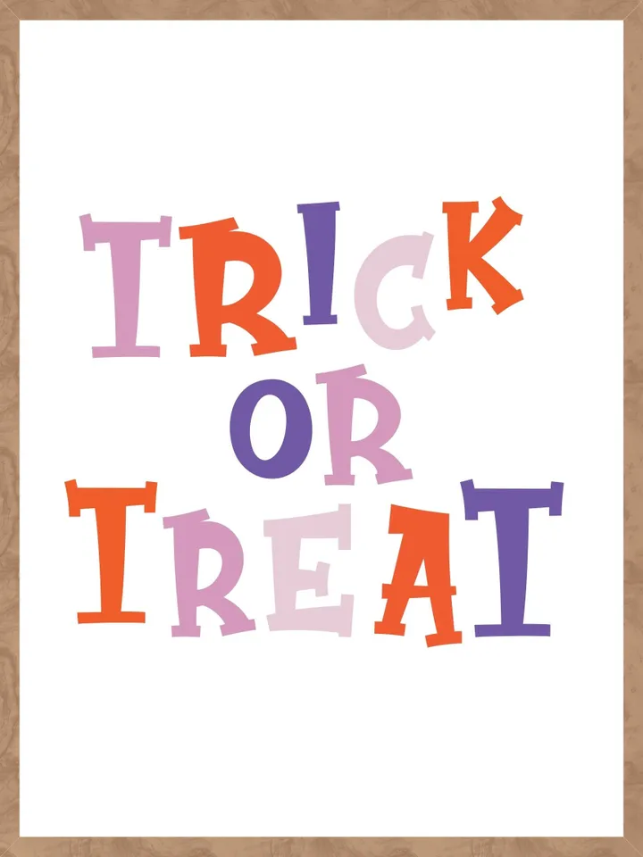 Halloween Wall Art, Pumpkin Decor, Trick or Treat Wall Art, Set Of 2, Printable Halloween Pumpkin Wall Print Wall Decor, Spooky Home Decor