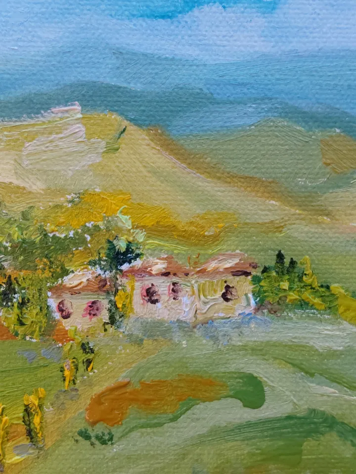 Oil painting on canvas "Sunny Valley" 30x24cm (12x9.6 inch)