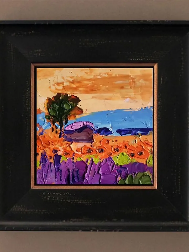 Italy Painting 油畫原作 Original Art 手工油畫 Oil Painting 油畫 Toscana Lavender by Verafe