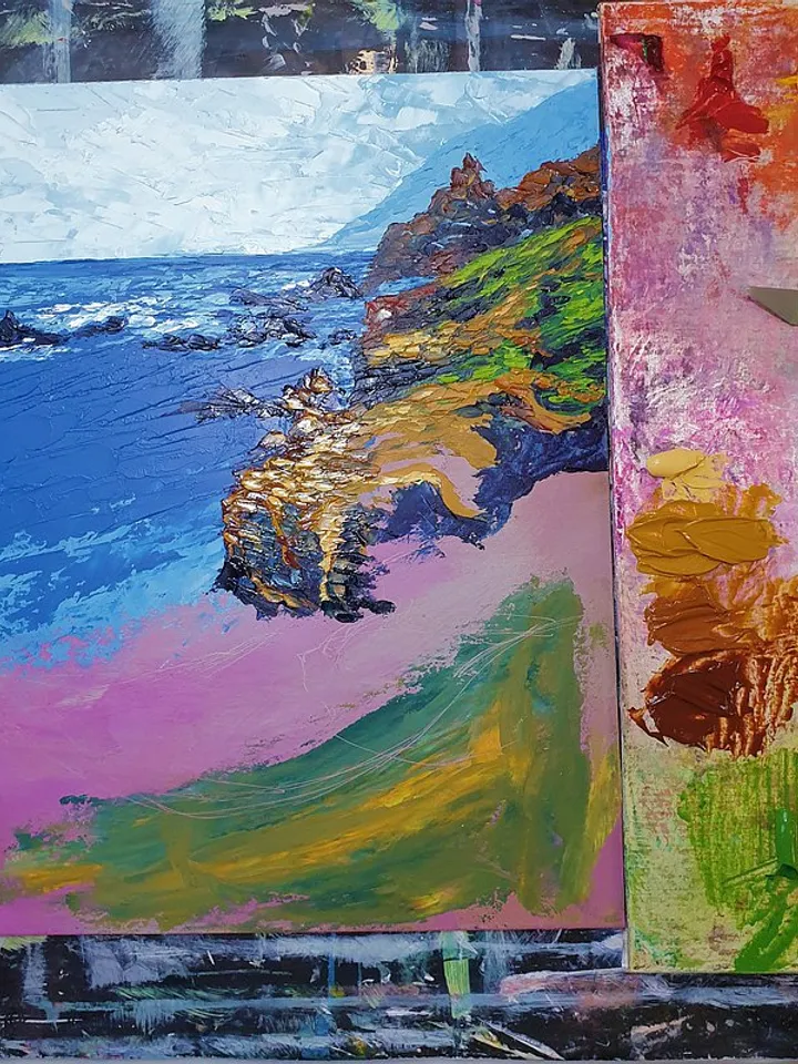 Big Sur Painting Seascape Original Art California Wall Art Impasto Oil Painting