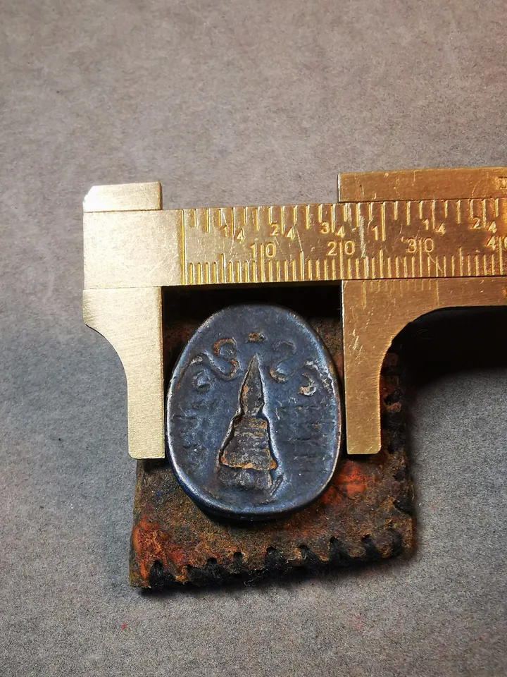 Gandhanra Antique Amulet Pendant,Stupa / Pagoda Tsa Tsa Mold on leather Sachet