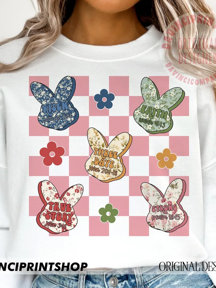 Easter Bunny Candy png, Floral Bunny Christian png, Easter Christian png, Floral Bunny png, Christian png, Bunny png, Easter Spring png
