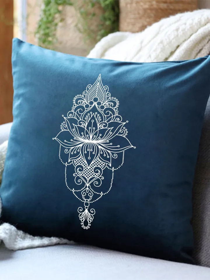 Lotus flower mandala blackwork pattern PDF Backstitch chart Mandala ornament, Blackwork lotus mandala embroidery download PDF #W33