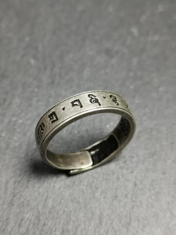 Gandhanra Unique Handcrafted Tibetan Silver Ring | Yellow Jambhala | Adjustable Size | Protection Jewelry | Spiritual Gift