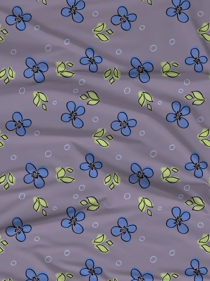 Set of 10 delicate seamless minimalistic patterns with blue flowers