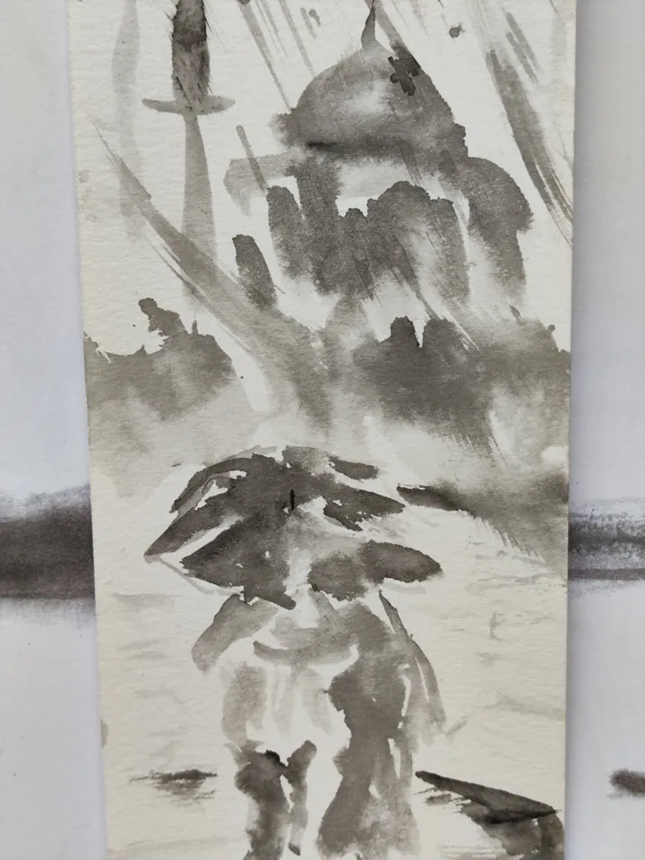 Handpainted bookmark.Original art.Istanbul