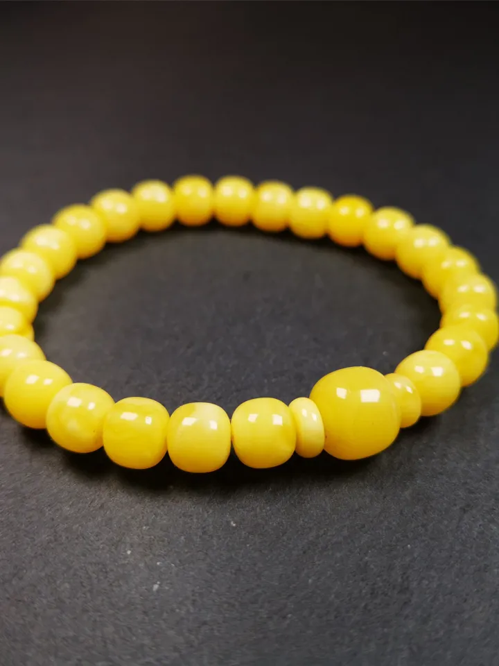 Gandhanra Tibetan Amber Beads Bracelet, 26 Beads,9.8&quot;
