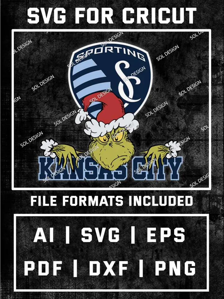 Grinch Sporting Kansas City SVG, MLS SVG Design, MLS Sporting Kansas City Logo SVG, MLS Kansas City Cricut, Christmas Svg, Grinch svg, Digital Download