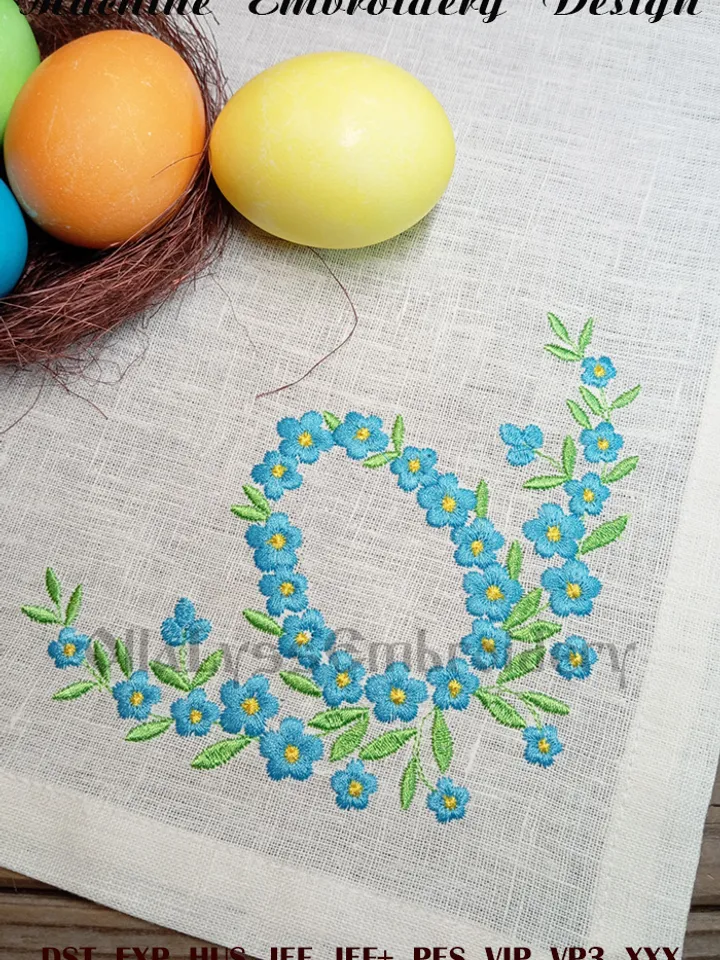 Easter Forget-me-not Corner embroidery design