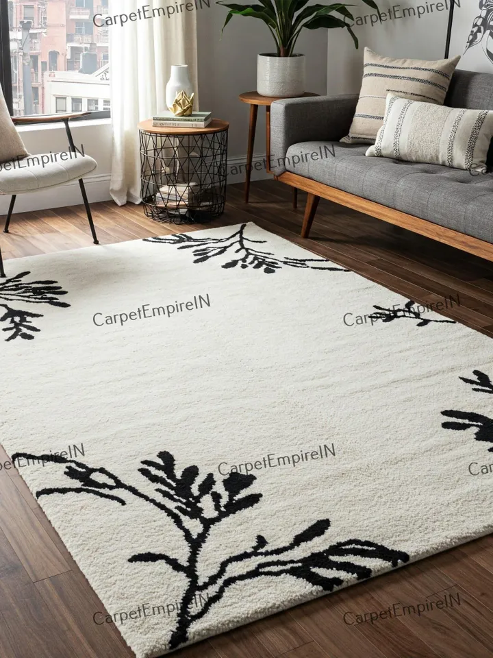 8x10 Floral Rug, Hand-Tufted Area Rug – Soft Plush, Organic Shape, Earthy Tones – Available in Multiple Size 4x6,5x7,6x9,8x10,9x12,10x14....