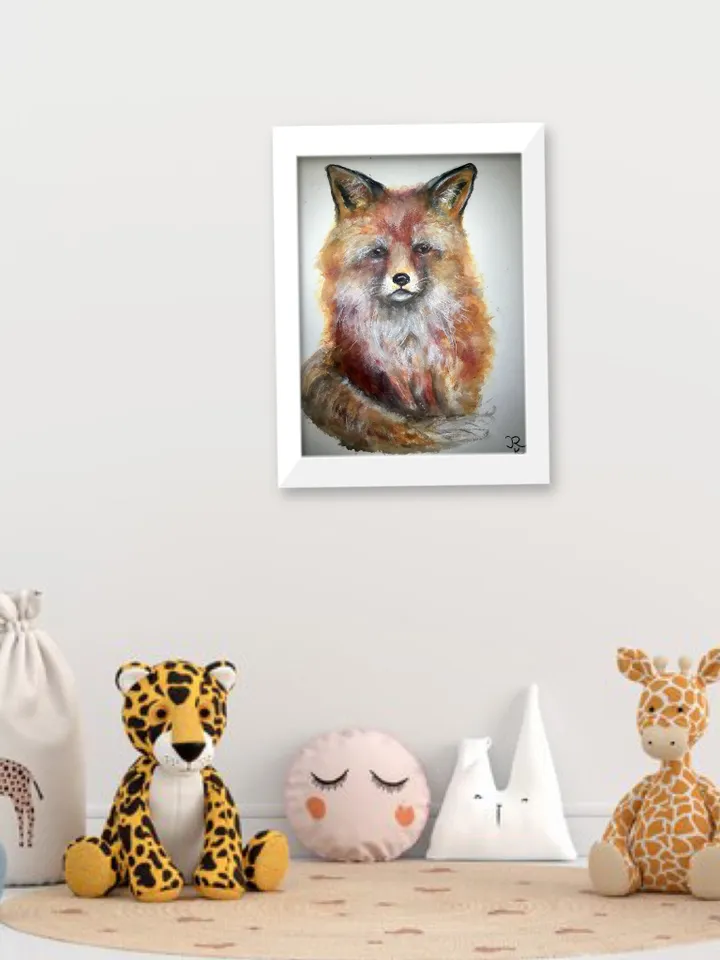 Fox original watercolor painting,watercolor animals painting,kids room wall art,fox painting,children room animals decoration, fox art gifts