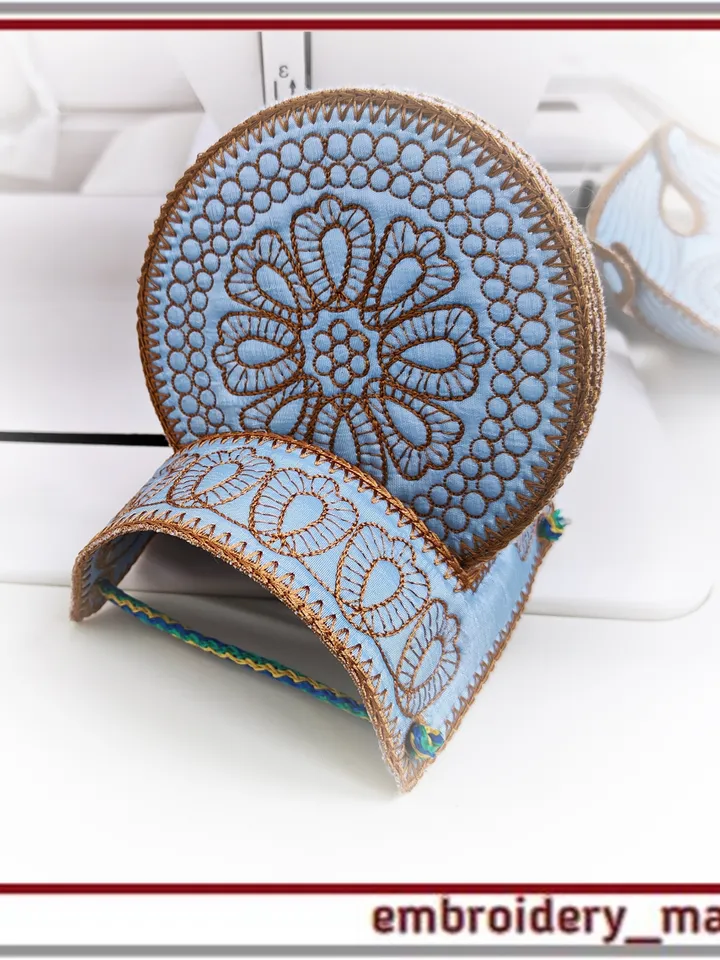 In the hoop design stand holders, vase and mug mat quilting by Embroidery Manavi 05