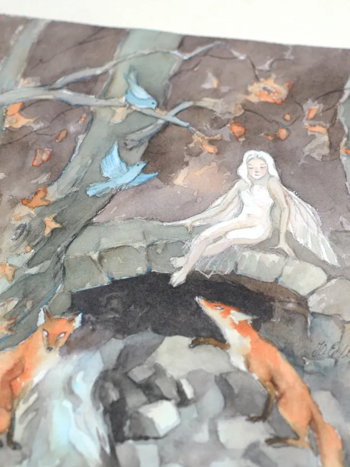 Fairy and fox spirits Original fantasy art by Yulia Evsyukova