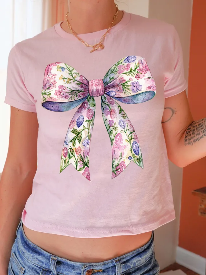 Spring Easter Coquette Bow Fluffy Bunny PNG, Retro Easter Png, Easter Bunny Png, Floral Spring Png, Pink Easter Shirt, Bunny Bow Png, Easter