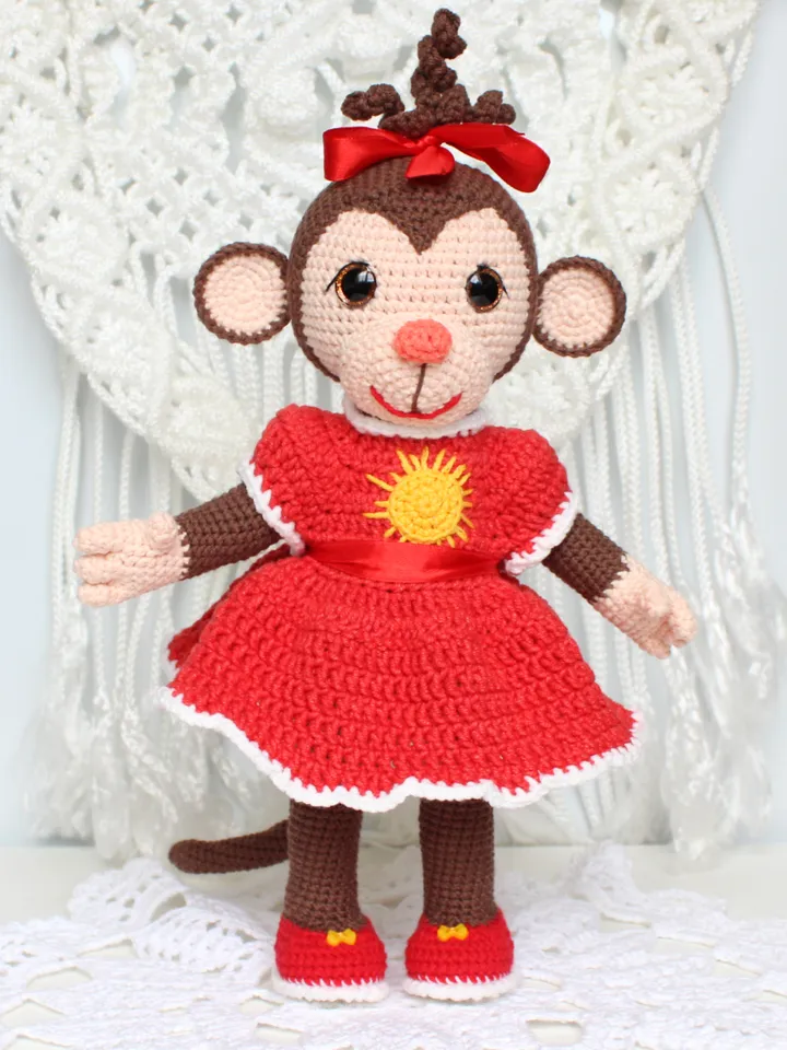 Monkey crochet pattern PDF in English - Amigurumi toy crochet tutorial
