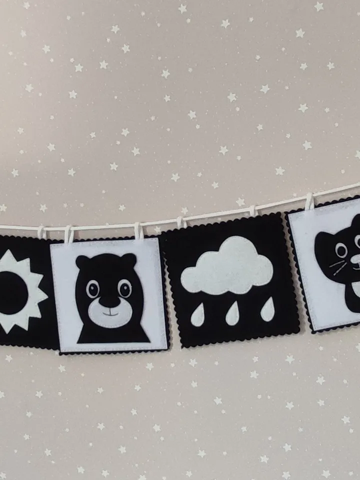 High Contrast quiet book pattern , Infant Stimulation Contrasting Pattern, Black and white felt cards for baby svg, Montessori newborn pdf