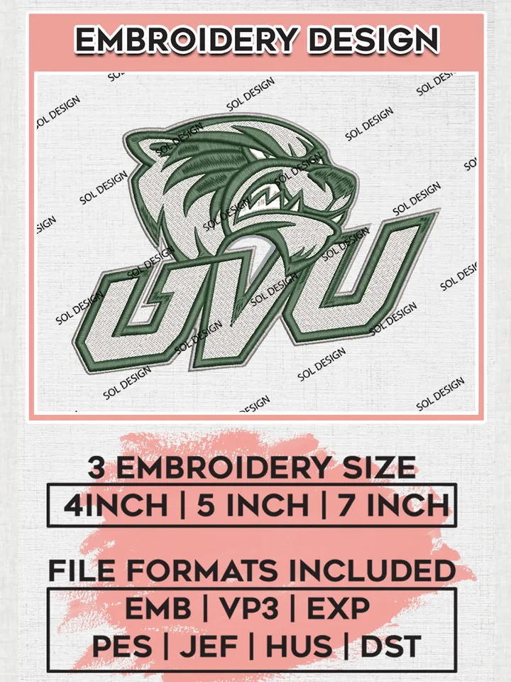 NCAA UVU Wolverines Team Logo embroidery designs, NCAA Utah Valley Wolverines Logo Machine embroidery designs, NCAA Logo embroidery designs, NCAA Lopes Machine embroidery designs, Digital Download