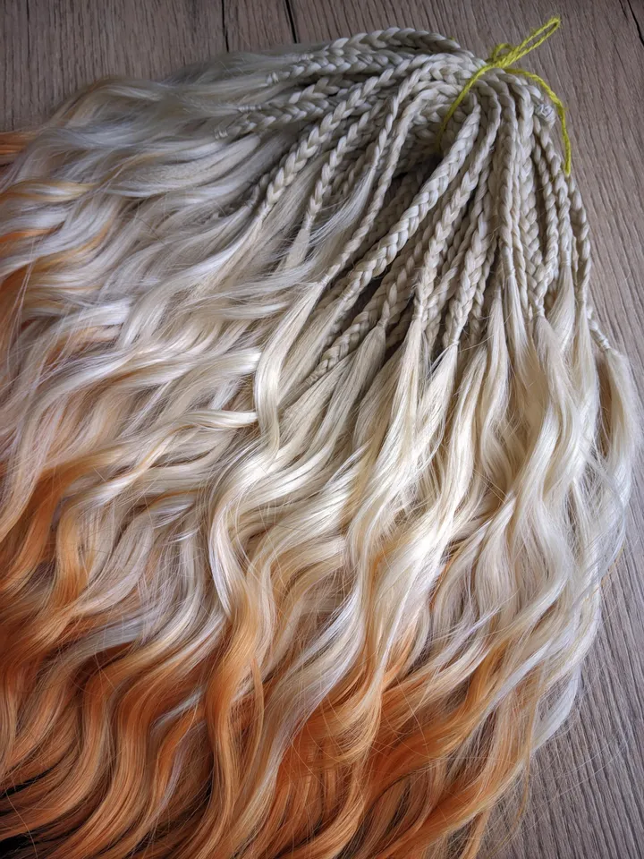 BRUSHABLE Curls Temporary Braids Waves extensions Blonde fox set yellow blonde orange brown braids Festival Boho hairstyle