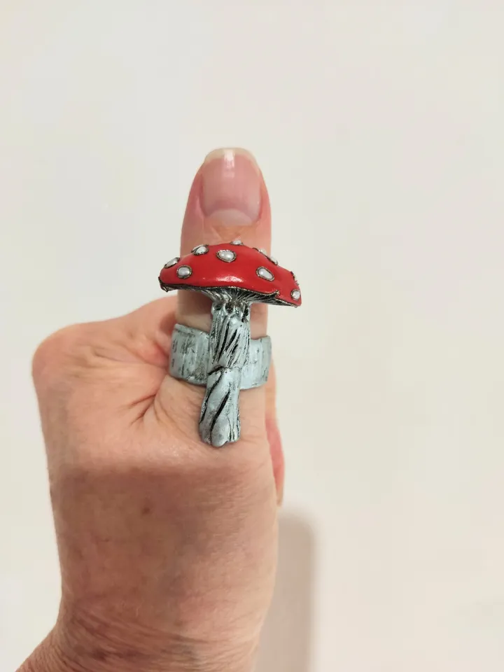 Mushroom ring, fly agaric ring, fly agaric, muscaria jewelry, red mashroom, Forest